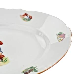 79945 ĆMIELÓW DZIECIĘCY TALERZ Z KRASNALEM OWALNA PATERA PÓŁMISEK (5).jpg