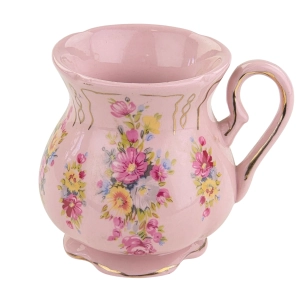 79961 ŚLICZNY KUBEK Z RÓŻOWEJ PORCELANY RĘCZNIE MALOWANE BUKIETY (2).jpg