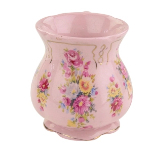 79961 ŚLICZNY KUBEK Z RÓŻOWEJ PORCELANY RĘCZNIE MALOWANE BUKIETY (4).jpg