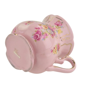 79961 ŚLICZNY KUBEK Z RÓŻOWEJ PORCELANY RĘCZNIE MALOWANE BUKIETY (7).jpg