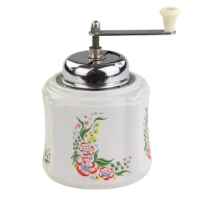 79969 ĆMIELÓW RĘCZNY PORCELANOWY MŁYNEK DO KAWY W KWIATUSZKI (2).jpg