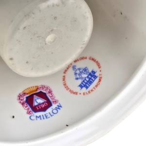 79969 ĆMIELÓW RĘCZNY PORCELANOWY MŁYNEK DO KAWY W KWIATUSZKI (7).jpg