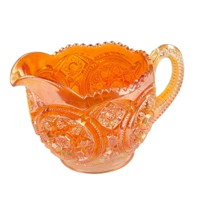 79991 IMPERIAL GLASS CARNIVAL GLASS BELLAIRE IRYZOWANY DZBANUSZEK MLECZNIK (2).jpg