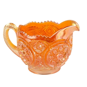 79991 IMPERIAL GLASS CARNIVAL GLASS BELLAIRE IRYZOWANY DZBANUSZEK MLECZNIK (3).jpg