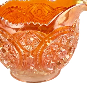 79991 IMPERIAL GLASS CARNIVAL GLASS BELLAIRE IRYZOWANY DZBANUSZEK MLECZNIK (5).jpg